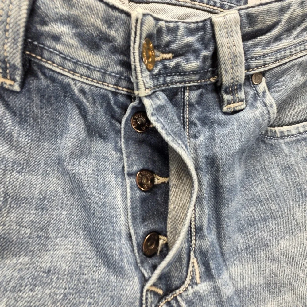 Diesel Jeans Mens 33x32 Blue Larkee Regular Straight Distressed Button Fly 008B4
